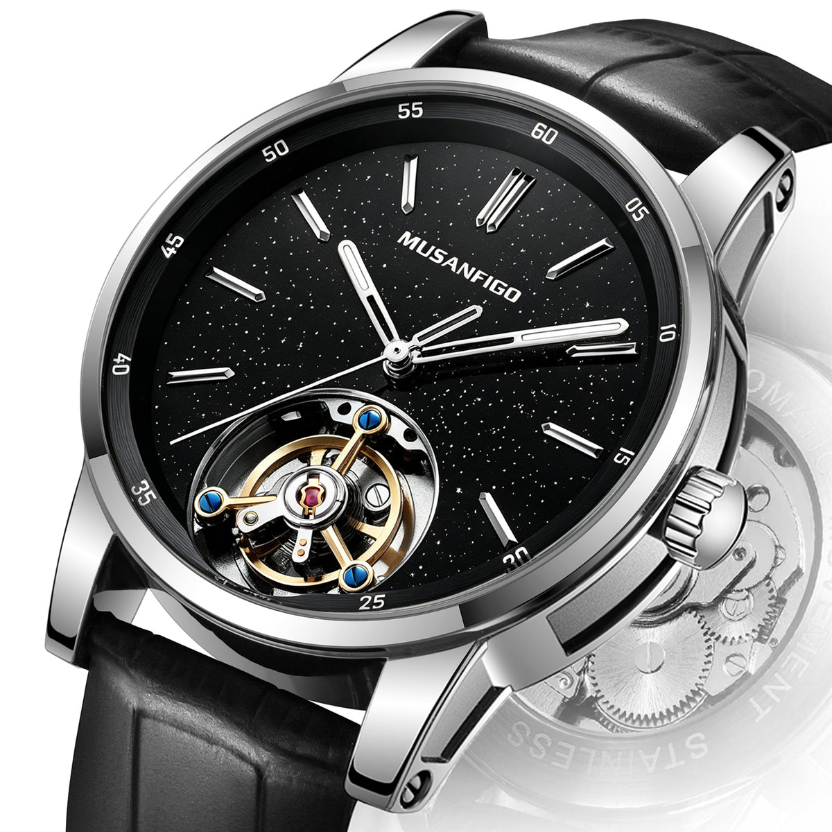 MUSANFIGO CATHEDRAL MG05 Skeleton Automatic Watch for Men | 30m Waterproof