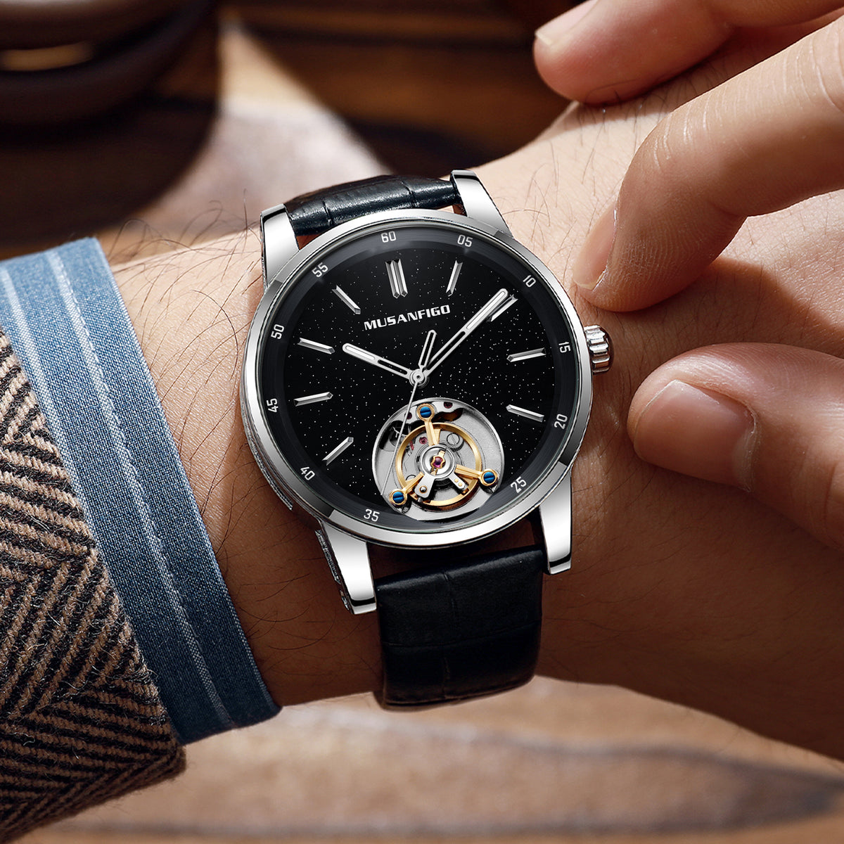 MUSANFIGO CATHEDRAL MG05 Skeleton Automatic Watch for Men | 30m Waterproof