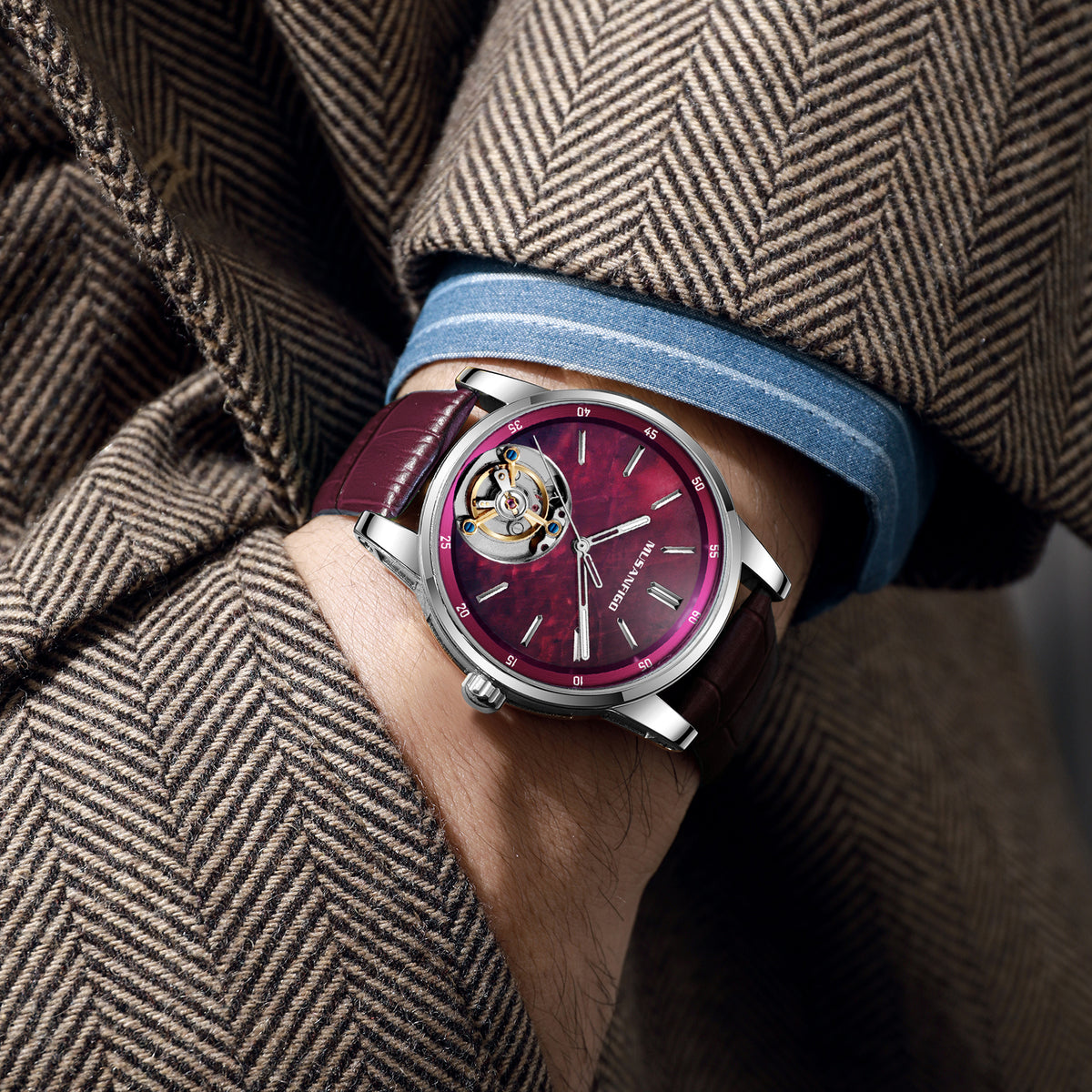 MUSANFIGO CATHEDRAL MG05 Skeleton Automatic Watch for Men | 30m Waterproof