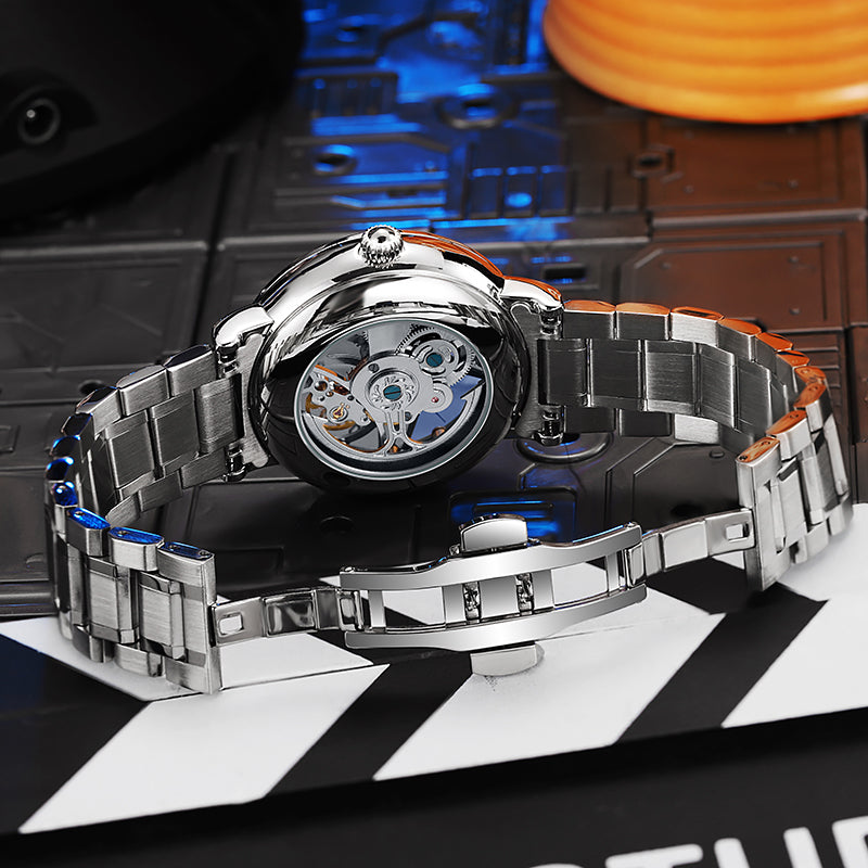 MUSANFIGO MG01 skeleton automatic watch back case exhibition - exposed mechanical movement and rotor